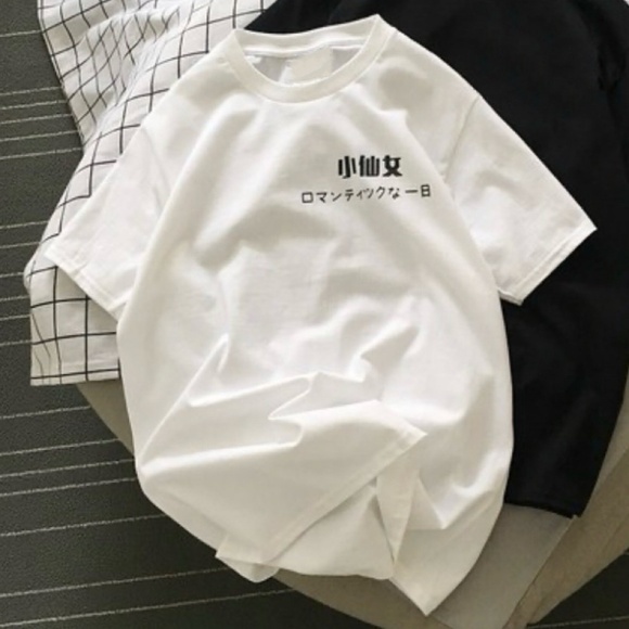 New Original “little fairy“ Chinese Japanese Slogan Text short-sleeve T-shirt - Picture 2 of 6